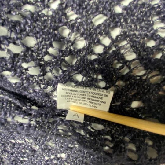 Linen Metallic Open Front Cardigan Navy Blue