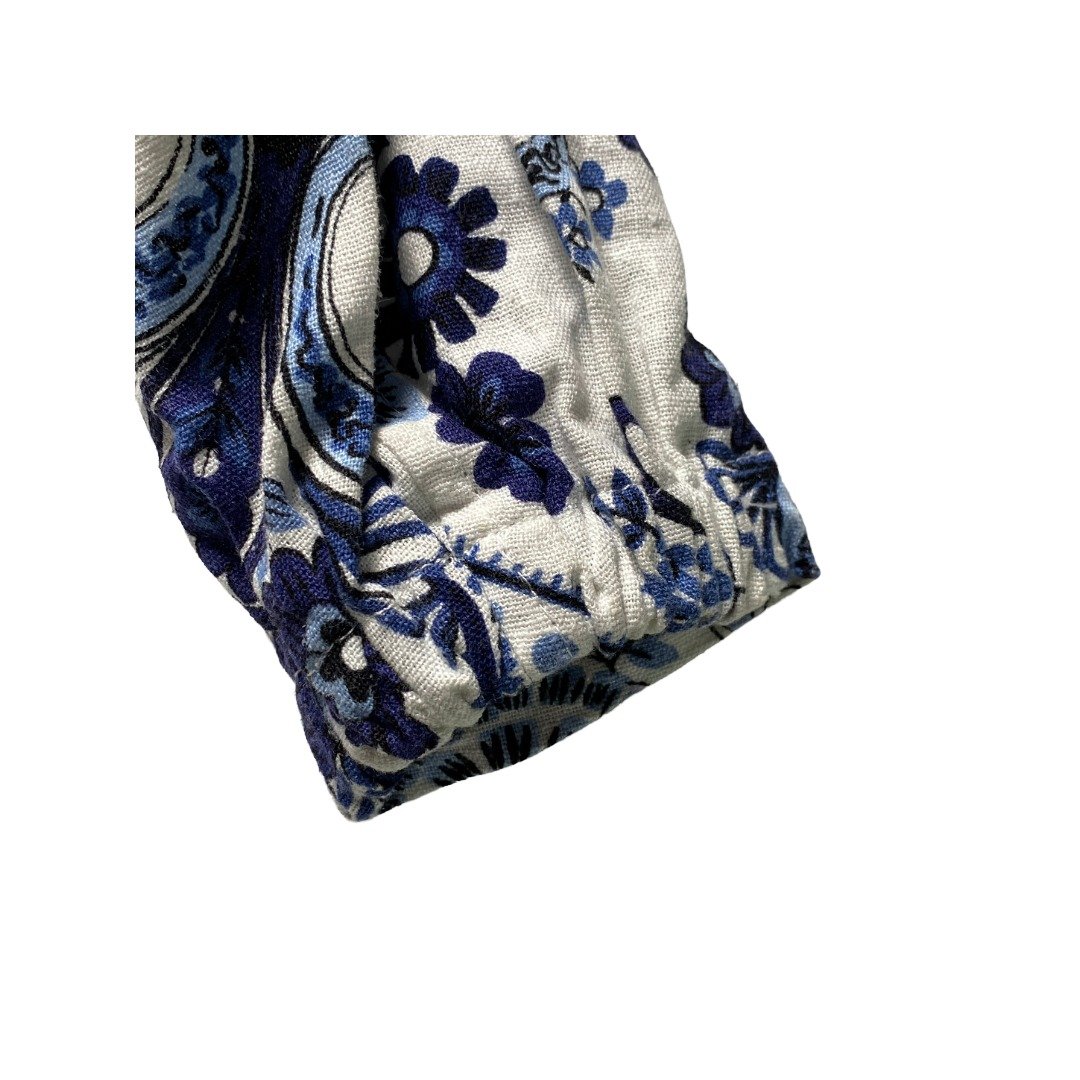 Jones New York Women’s Linen Paisley Blazer Blue White Cropped XS, Preowned - Image 15