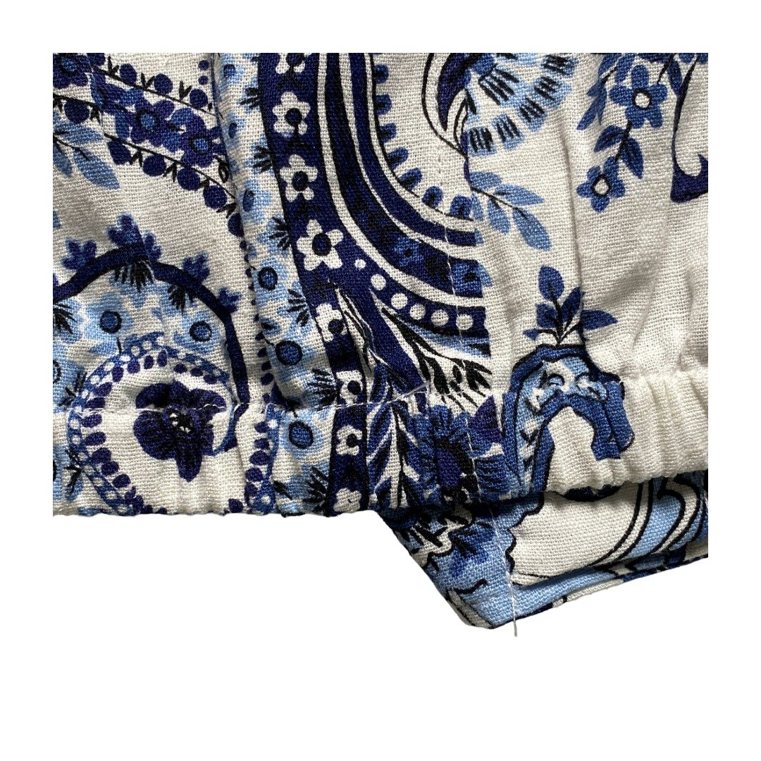 Jones New York Women’s Linen Paisley Blazer Blue White Cropped XS, Preowned - Image 14