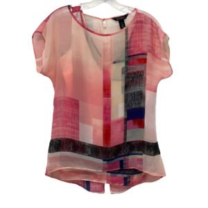 WHBM Fields of Color semi-sheer blouse