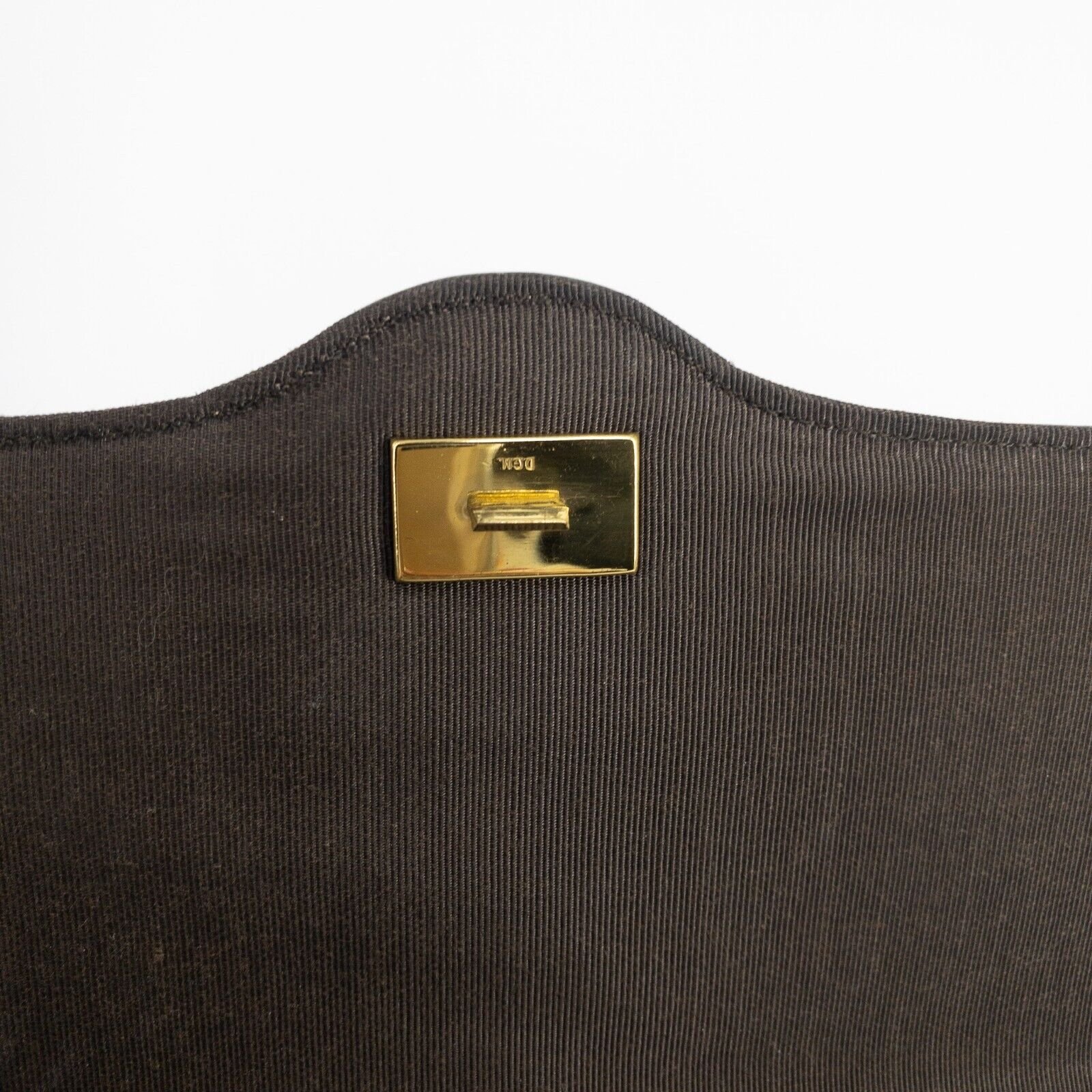 Vintage Handbag Purse Forest Green Gold Accents Zipper Pocket Inside 9" X 8" X 3 - Image 9