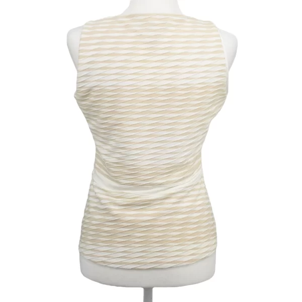 A photo of a Peplum Sleeveless Top White Cream White House Black Market Back view