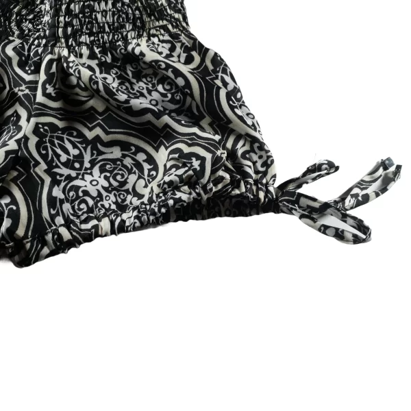 Paisley Smocked Blouse - Stylish Short Sleeves in Vibrant Red & Black - Image 7