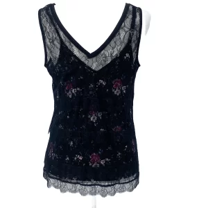 Womens Lace Tank Floral Camisole White House Black Market Front