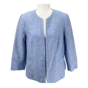 Talbots Petite Blue Linen Blazer