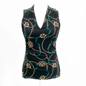 White House Black Market Chain Print Top