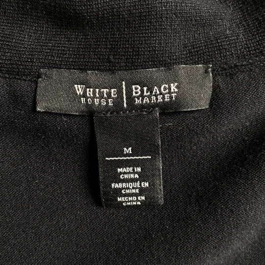 Romantic Black Ruffle Shrug Cardigan WHBM Silk Blend Cropped Sweater - Image 5