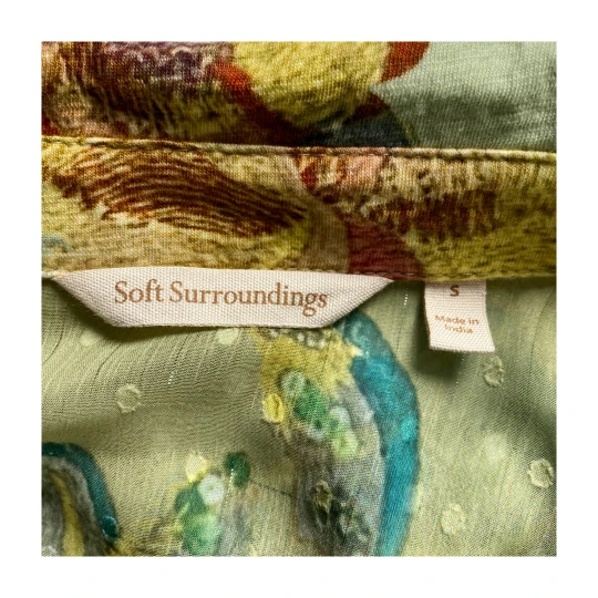 Chic Soft Surroundings Floral Button Up Blouse Elegant Boho Tunic for Work & Travel - Image 7