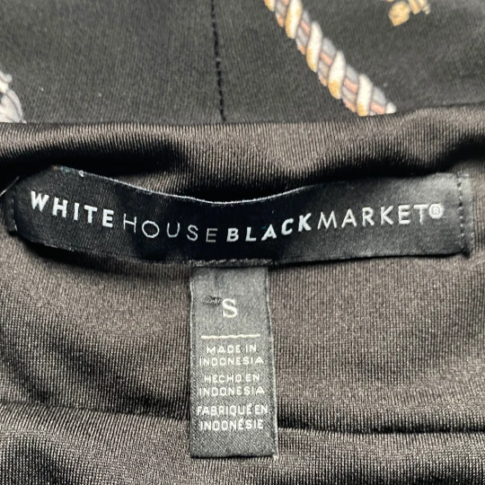 WHBM Key Print Top Baroque Rope Chain Blouse White House Black Market Small - Image 7