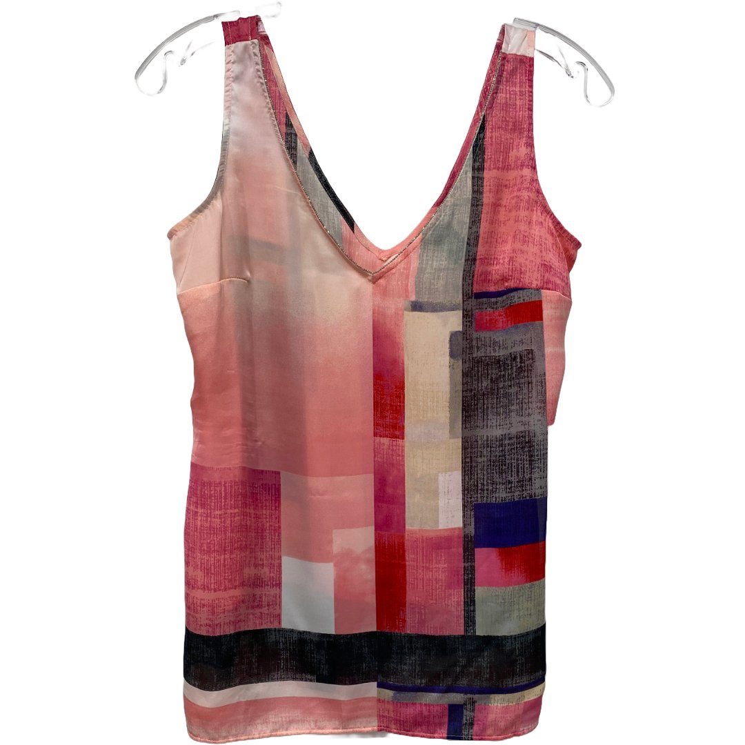White House Black Market Women XS Fields of Color Sheer Blouse Cami, Preowned - Image 9