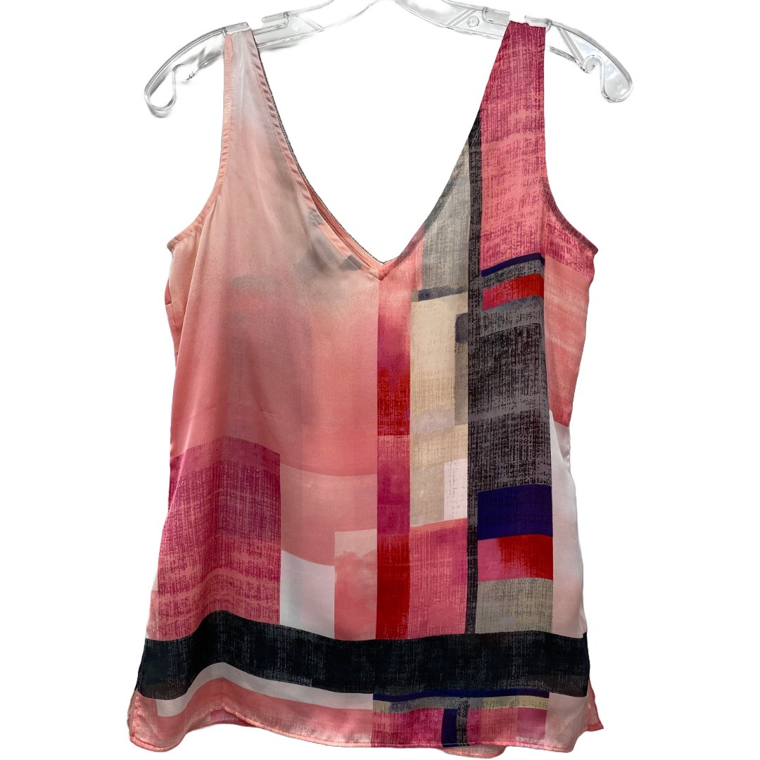 White House Black Market Women XS Fields of Color Sheer Blouse Cami, Preowned - Image 10