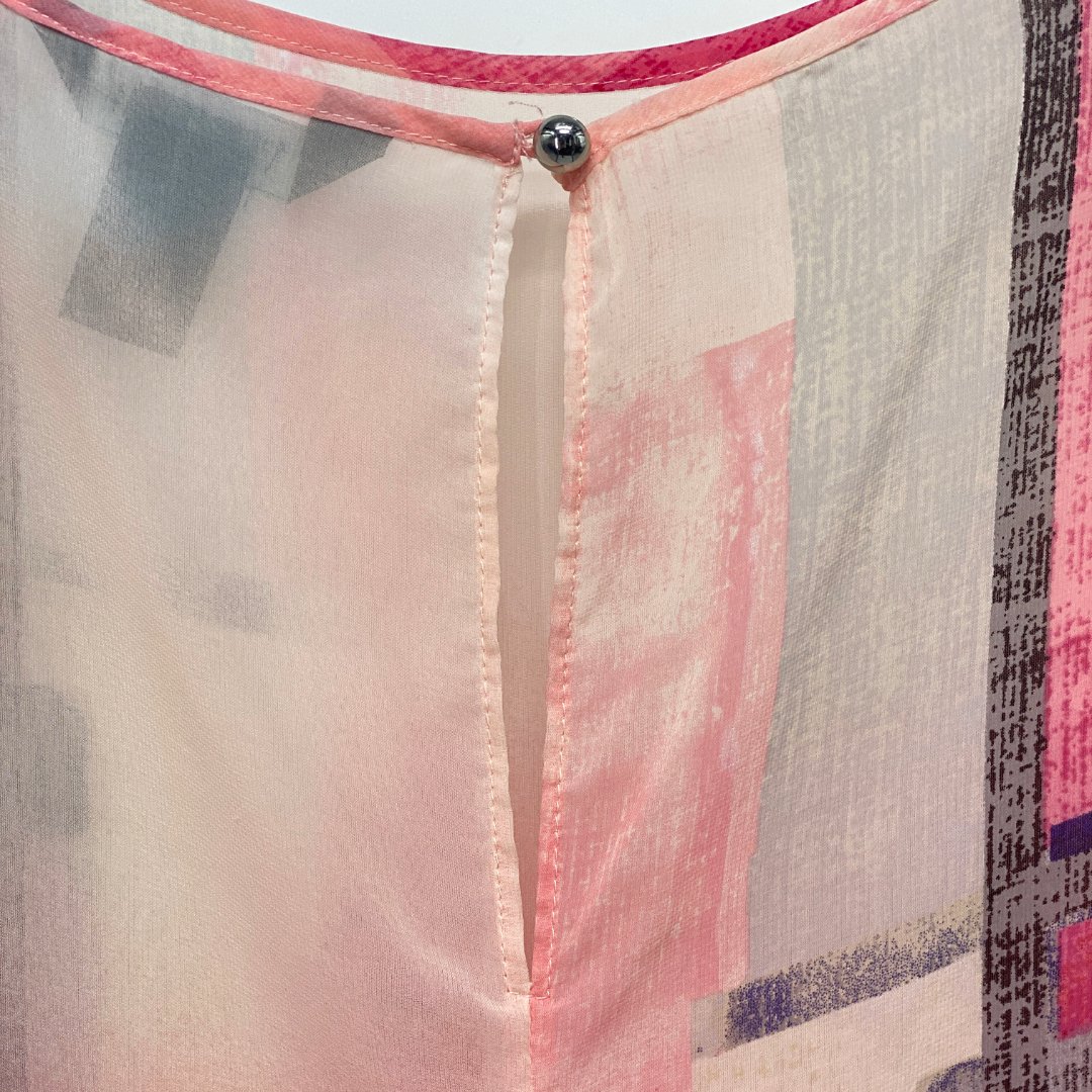 White House Black Market Women XS Fields of Color Sheer Blouse Cami, Preowned - Image 2
