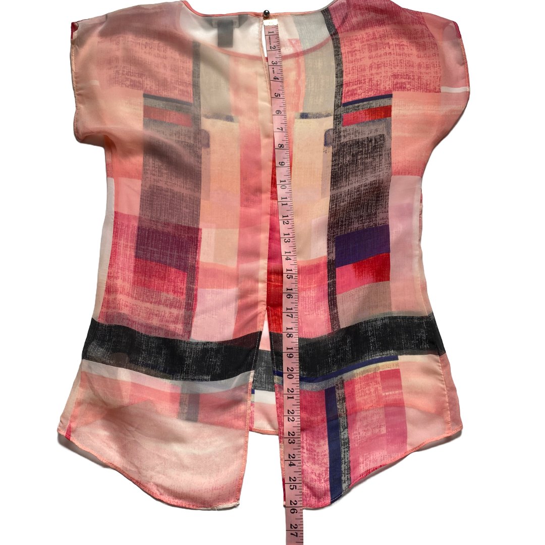 White House Black Market Women XS Fields of Color Sheer Blouse Cami, Preowned - Image 5